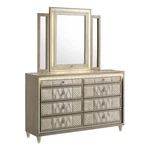 Coaster Lorient 8-DRAWER Traditional Wood Led Dresser With Mirror In Ivory/camel. Fixed Price $1009.23.