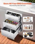 Outdoor Kitchen Drawers Triple Access 18"X23"X23" Stainless Steel Bbq Island. Fixed Price $238.99.