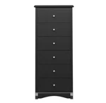 Prepac Sonoma Tall 6 Drawer Chest 53" Black Bedroom Furniture Storage. Fixed Price $219.00.