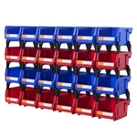 24PCS Storage Bins Stackable Organizer Garage Shelf Hanging Containers Set. Fixed Price $30.99.