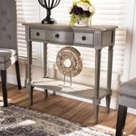 Baxton Studio Noelle French Provincial Gray Finished 1-DRAWER Wood Console Table. Fixed Price $278.37.