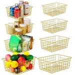 8 Pcs Gold Wire Set Metal For Pantry Storage.... Fixed Price $79.58.