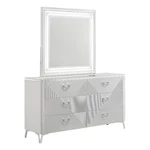 Coaster Cassia 6-DRAWER Wood Dresser Cabinet With Mirror White High Gloss. Fixed Price $1095.96.