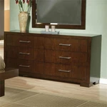 Bowery Hill 6 Drawer Double Dresser Cappuccino And Silver. Fixed Price $842.99.