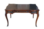 Theodore Alexander "chateau Du Vallois" French Mahogany Leather Writing Desk 48". Fixed Price $3760.00.