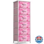Sorbus Fabric Dresser For Kids Bedroom - Chest Of 6 Drawers Tall Storage Tower. Fixed Price $111.61.