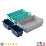 Set 5 Flexible Drawer Organizers Storage Bins Household Office Kitchen Tools. Fixed Price $39.58.