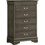 Glory Furniture Louis Phillipe 5 Drawer Chest In Gray. Fixed Price $445.15.
