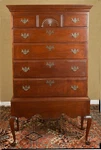 Eldred Wheeler Cherry Queen Anne 5 Drawer Chest On Frame In The CIRCA-1790 Style. Fixed Price $6875.00.