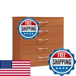 Hodedah 5 Wood Dresser For Bedroom Chest Of Drawers Metal Rails. Fixed Price $218.40.