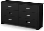South Store Furniture Fusion 6-DRAWER Double Dresser Pure Black. Fixed Price $336.29.