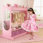 Kid Armoire Dress-up Storage Closet Wardrobe Girl Furniture W/mirror,drawer Pink. Fixed Price $99.99.