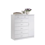 Comoda Ropero Blanca Grande Con 7 Cajones Y Puerta Cajonera Para Ropa Madera. Fixed Price $328.96.