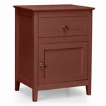 Costway Nightstand With Drawer Accent Side End Table Storage Cabinet Cherry. Fixed Price $55.99.