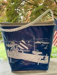 Vtg Prepac Inc. Blue & White Vinyl Rope Seaside Scene Zip Cooler/ice Chest 13X12. Fixed Price $30.00.