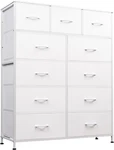 Stylish 11-DRAWER Tall Dresser With Steel Frame And Wood Top For Storage. Fixed Price $149.99.