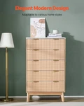 5 Fluted Drawer Dresser, Light Wood. Fixed Price $242.28.