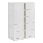 Coaster Ines 5-DRAWER Contemporary Wood Bedroom Chest White High Gloss. Fixed Price $618.13.
