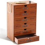 6 Vintage Wooden Desk Organizer, Apothecary Cabinet Storage Drawers, R.... Fixed Price $68.25.