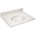 Pemberly Row Cultured Marble 31" Single Bowl Vanity Top Solid Ivory Swirl. Fixed Price $259.49.