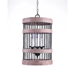 Homeroots 635749 Black & Natural Wood Metal Cylinder Light Dimmable Chand.... Fixed Price $208.64.