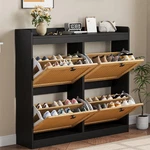Garveehome Shoe Cabinet Rattan 4 Flip Drawers Wooden Freestanding. Fixed Price $174.51.