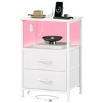 Somdot White Nightstand With Charging Station Led Light For Bedroom, 2 Dr.... Fixed Price $49.04.