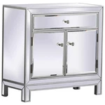 Pemberly Row Door 29" Mirrored Accent Cabinet Antique Silver. Fixed Price $328.54.