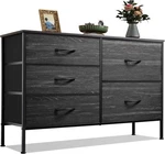 Wlive Dresser 39.4" X 11.8" 23.2" H, Charcoal Black Wood Grain Print. Fixed Price $80.60.