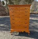 Eldred Wheeler Strong Tiger Maple Chest Frame After The Dunlap Style Of 1790. Fixed Price $8750.00.
