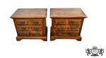 Vtg. Pair Of Link-taylor Americana Style Solid Maple Three Drawer Nightstands. Fixed Price $638.40.