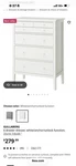 Ikea Gullaberg 6-DRAWER Dresser White Wood Bedroom Furniture And Smatard Cabinet. Fixed Price $160.00.