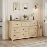 New Garveehome 7-DRAWER Natural Wood Boho Dresser. Fixed Price $288.99.