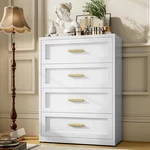 Elegro 40" White Metal 4-DRAWERS Dresser Tall Nightstand For Hallway,home,office. Fixed Price $169.99.