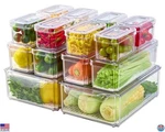 Jollypack 14-PIECE Stackable Fridge Organizer Set Bpa-free Food Storage Bins. Fixed Price $56.64.