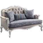 Acme Ciddrenar Button Tufted Fabric Upholstered Loveseat In White. Fixed Price $1033.01.