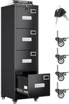 Aobabo 4 Drawer File Cabinet With Lock And Wheels, Metal Vertical Filing. Fixed Price $149.75.