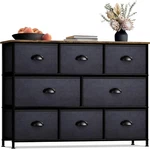 Sorbus 8 Drawers Dresser - Rustic Farmhouse Wood Top W/ Fabric Cube Storage Bins. Fixed Price $106.99.
