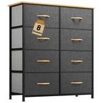 Fabric Dresser 8 Drawer Chest Tall Double Cool Charcoal Grey Dwvo Bedroom Closet. Fixed Price $89.99.