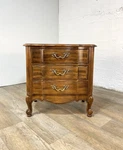 Thomasville French Provincial Serpentine Three Drawer Nightstand. Fixed Price $649.00.