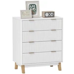 Homcom 4 Dresser For Bedroom, Fluted Chest Of Drawers, White. Fixed Price $95.99.