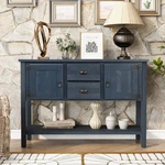 46" Solid Wood Sideboard, 2 Drawers & Cabinets With Bottom Shelf. Fixed Price $296.12.