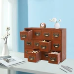 12 Drawers Wooden Desktop Organizer Home Storage Case Cosmetic Dresser Box Brown. Fixed Price $52.41.