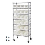 Uimoso 7-TIER Rolling Storage Rack With 24 Removable Bins. Fixed Price $185.99.