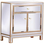 Pemberly Row Door 29" Mirrored Accent Cabinet Antique Gold. Fixed Price $330.08.