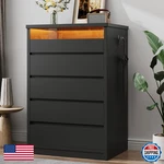 Jocoevol 5 Dresser For Bedroom Led Light Modern Chest Of Drawers Hidden. Fixed Price $271.18.