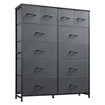 Tall Dresser 12 Drawers Fabric Storage Chest Dark Grey Wood Top Wlive Bedroom. Fixed Price $124.99.