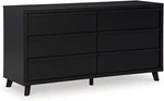 Modern 6 Drawer Dresser With Safety Stop - Danziar By Signature Design, Black. Fixed Price $911.99.