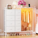 Kids 8-DRAWER Dresser With Charging Station & Led Lights, White. Fixed Price $166.99.