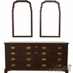72303: Drexel Heritage 18TH Century Mahogany Double Dresser W. Mirrors. Fixed Price $1095.00.